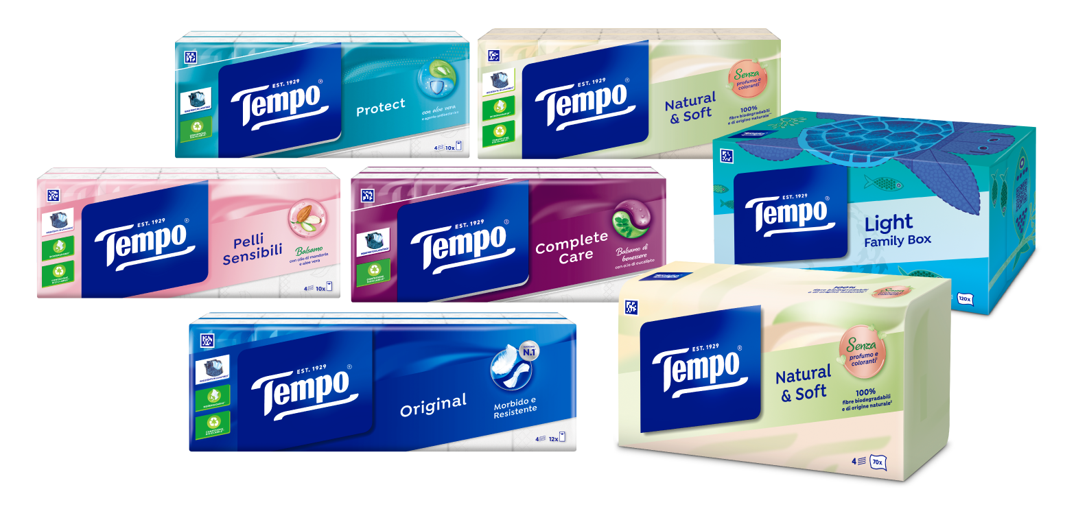 prodotti Tempo, fazzoletti e box